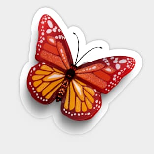 Digital Colourful Red Butterfly Sticker